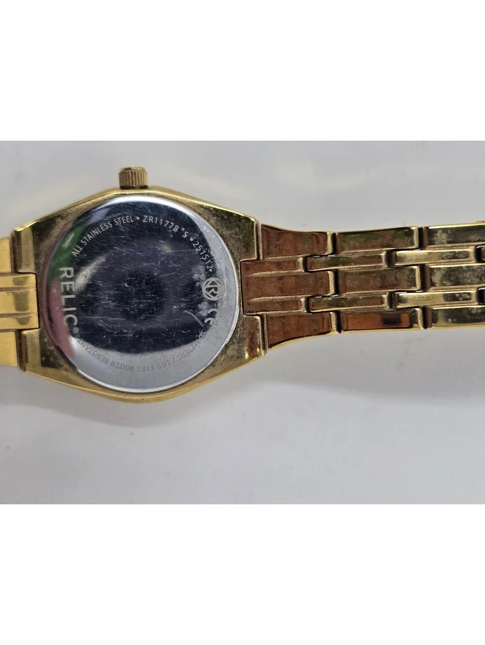 Relic by Fossil Queen's Court Gold-Tone Crystal Bezel Women's Watch with Date